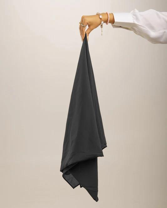 Pure Black Georgette Hijab