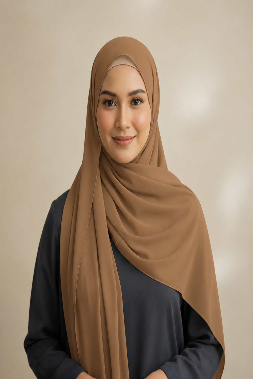 Radiant Choco Brown Georgette Hijab