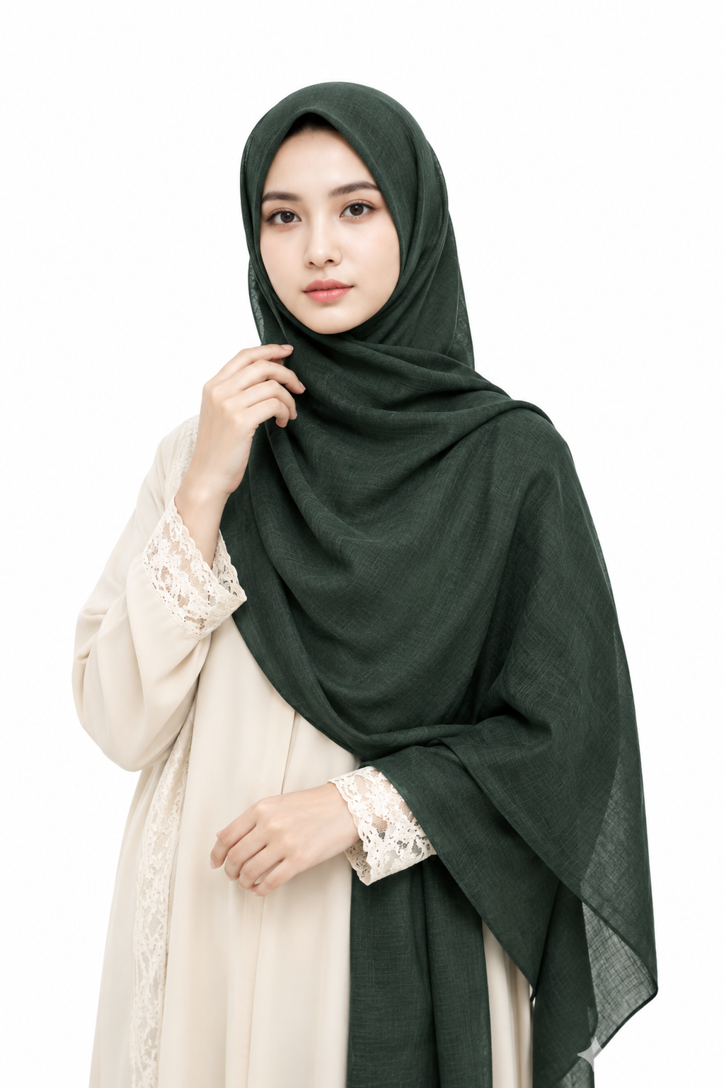 Bottle Green Lawn Hijab