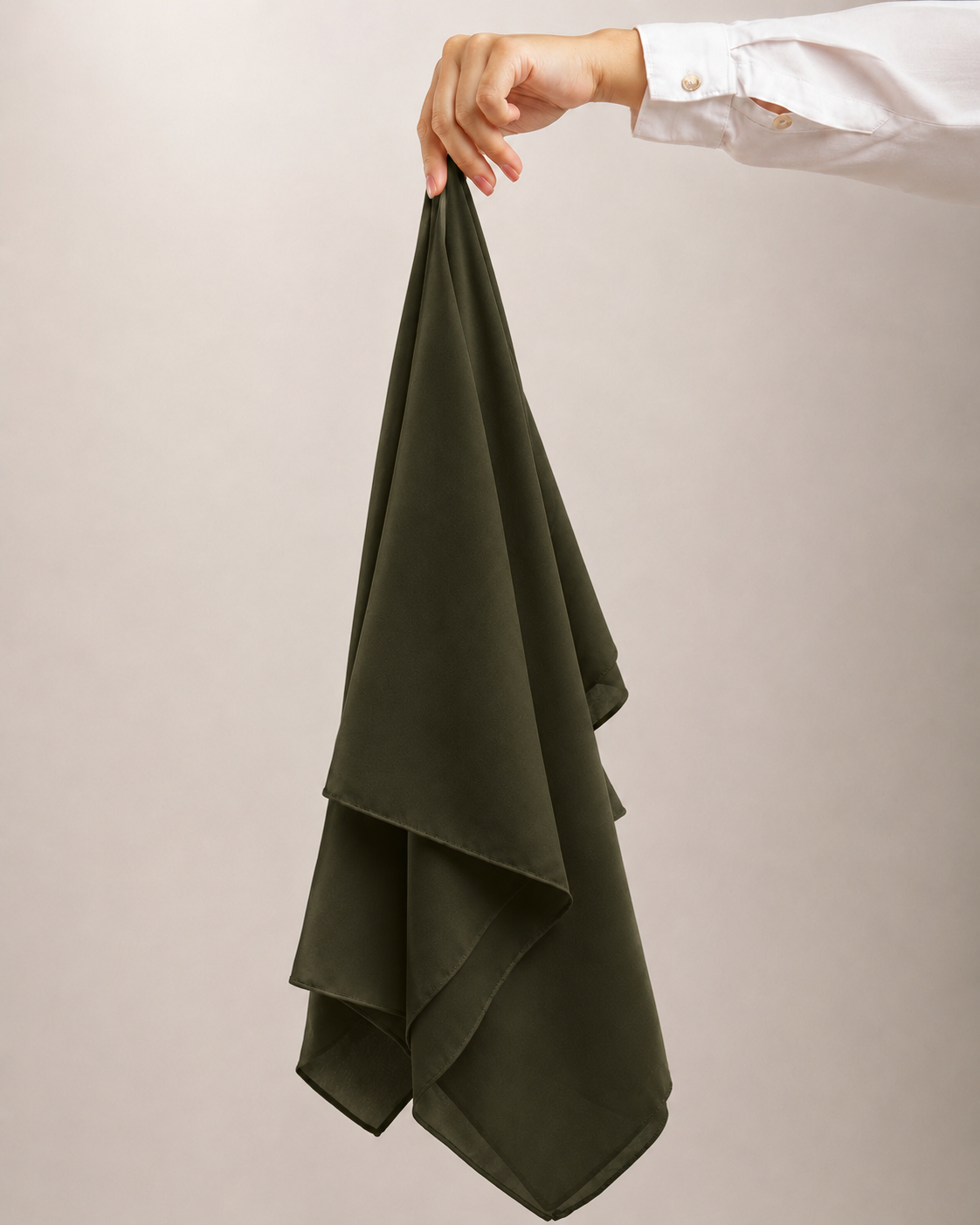 Radiant Dark Olive Georgette Hijab