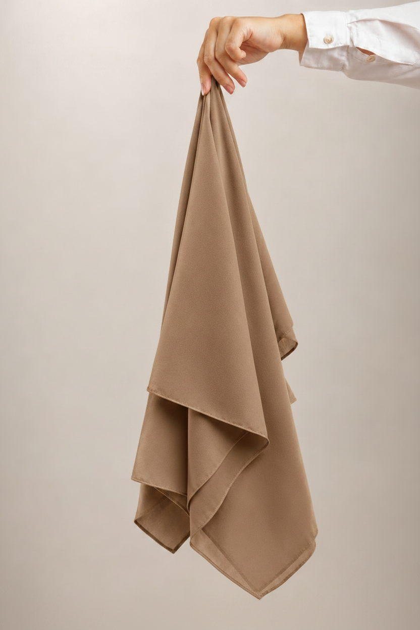Radiant Beige Brown Georgette Hijab