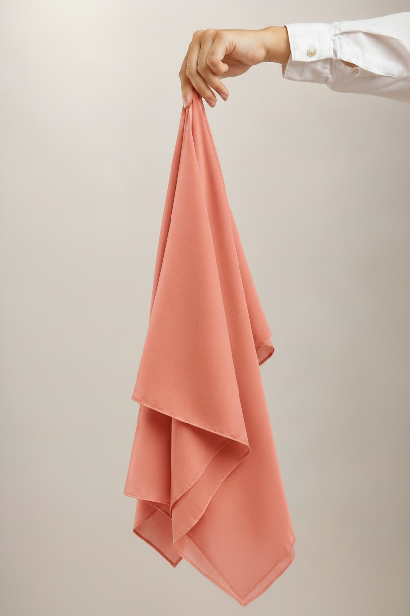 Radiant Peach Georgette Hijab