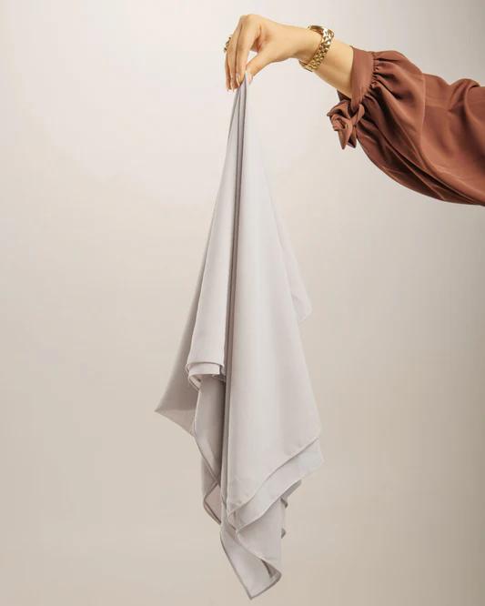 Elegant Pure White Georgette Hijab