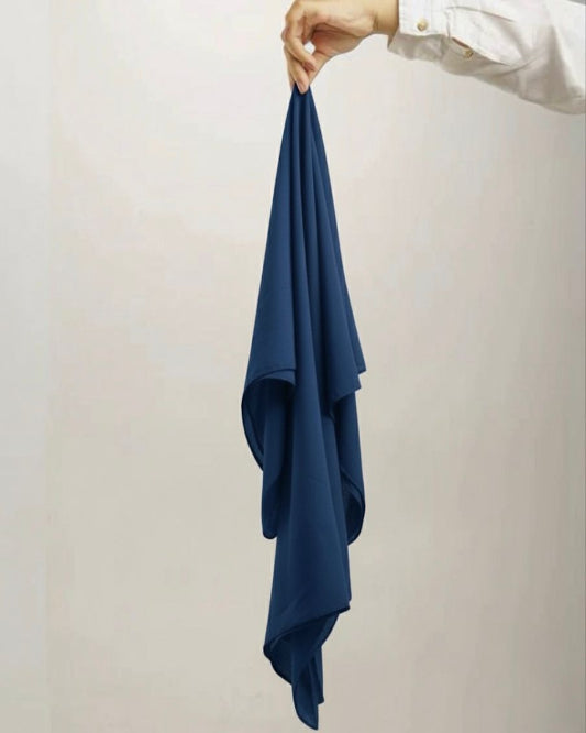 Dark Blue Silk Hijab