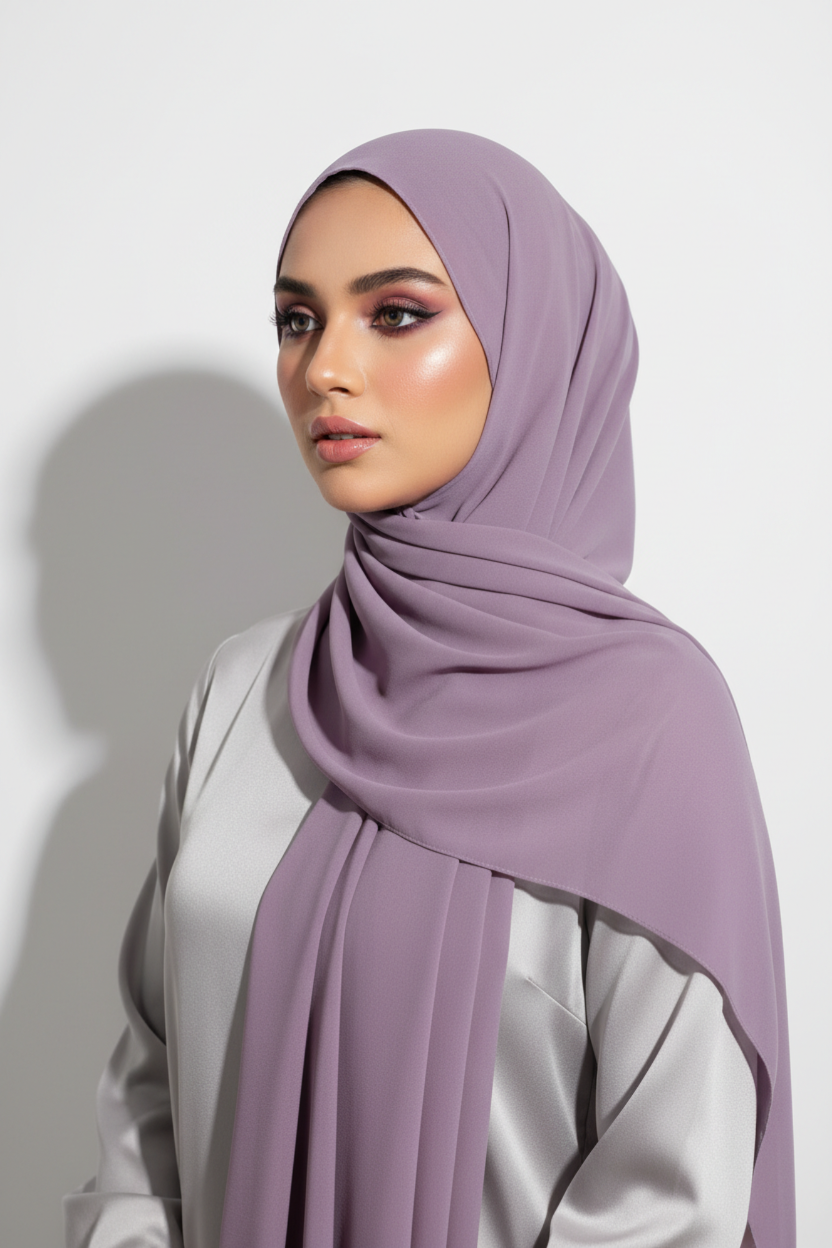 Graceful Lilac Georgette Hijab