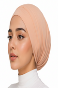 Ayra Essential Light Peach Hijab Cap – Premium Editorial by Hijab By Ayra