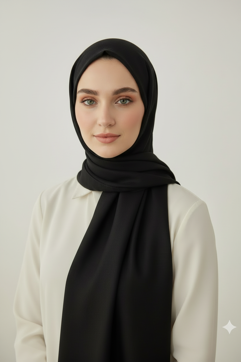 Jet Black Lawn Hijab by HIJAB BY AYRA