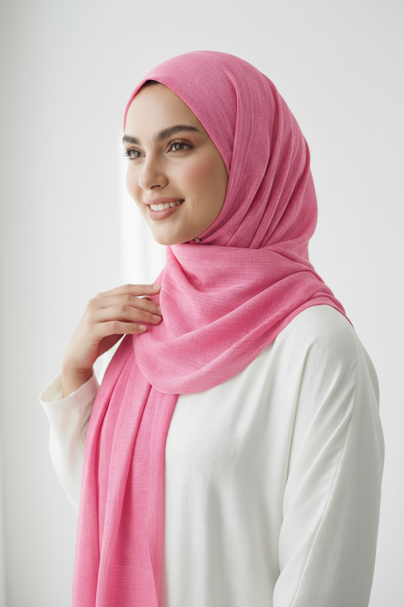 Coral Pink Lawn Hijab by HIJAB BY AYRA
