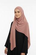 Radiant Pink Georgette Hijab - Model Photo