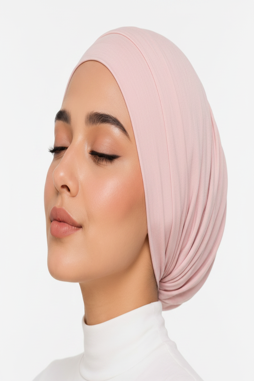Ayra Essential Baby Pink Hijab Cap – Premium Editorial by Hijab By Ayra