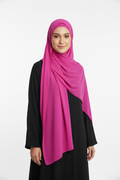 Radiant Baby Pink Georgette Hijab - Model Photo