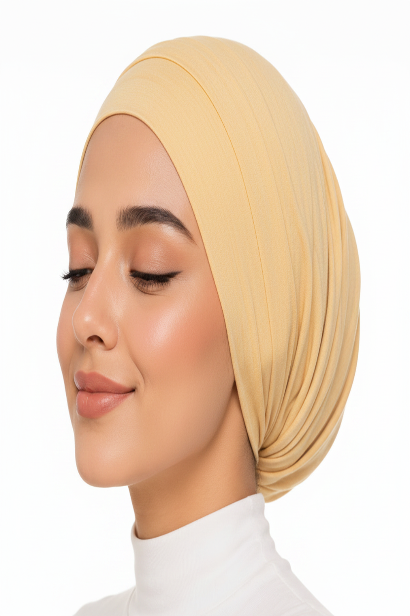 Ayra Essential Butter Hijab Cap – Premium Editorial by Hijab By Ayra