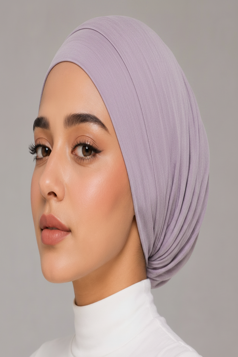 Ayra Essential Lavender Hijab Cap – Premium Editorial by Hijab By Ayra