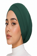 Ayra Essential Bottle Green Hijab Cap – Premium Editorial by Hijab By Ayra