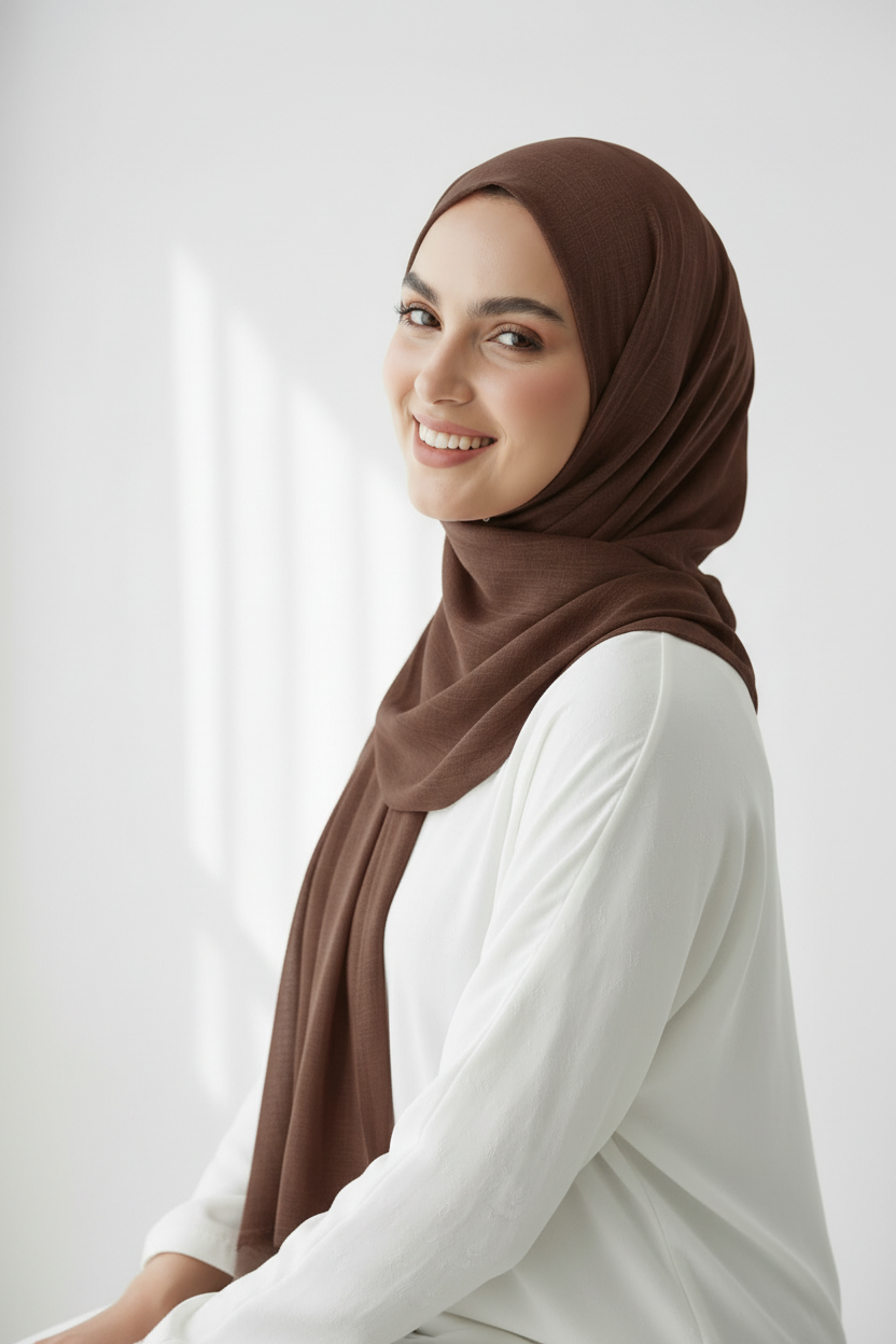 Dark Brown Lawn Hijab by HIJAB BY AYRA