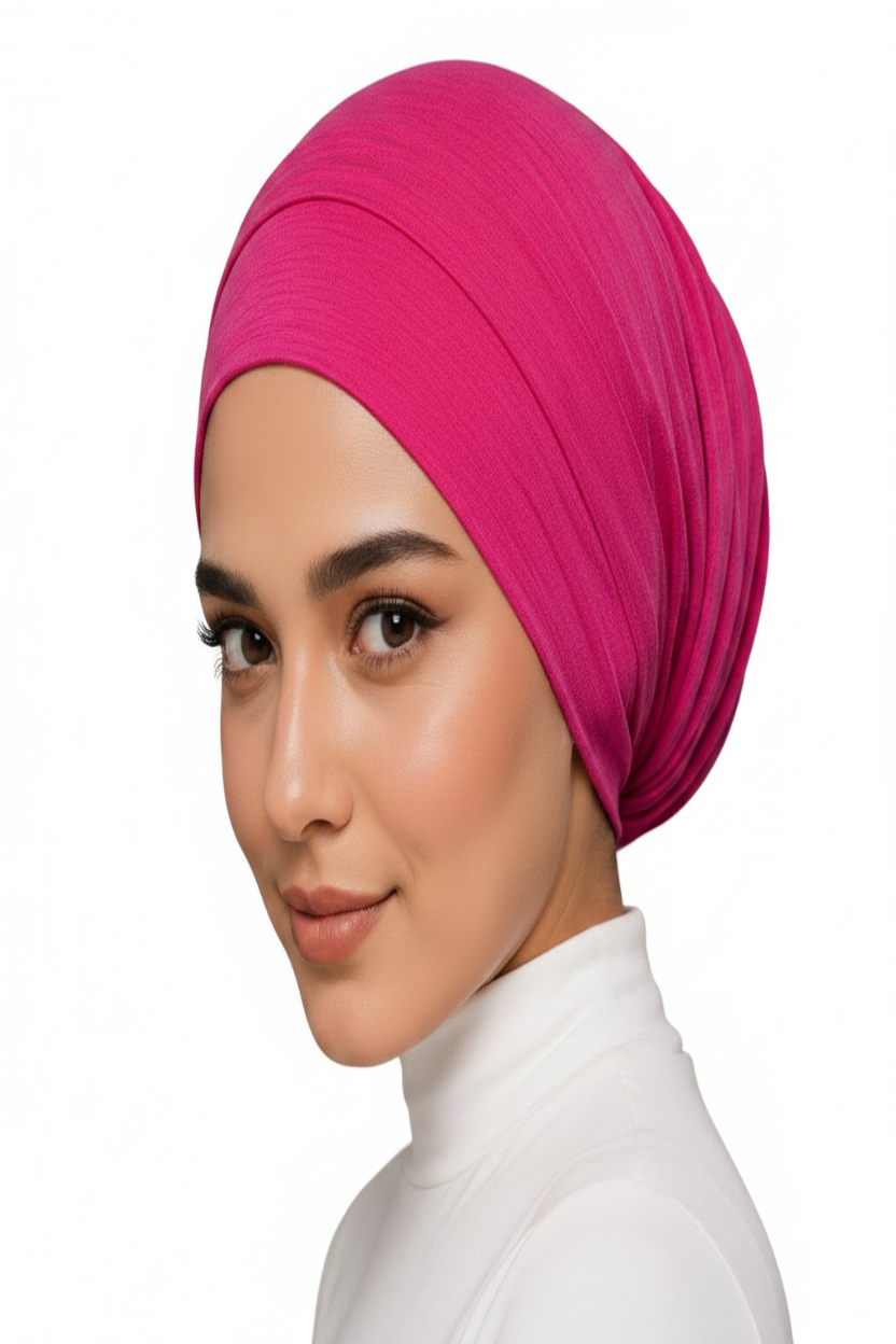 Ayra Essential Hot Pink Hijab Cap – Premium Editorial by Hijab By Ayra