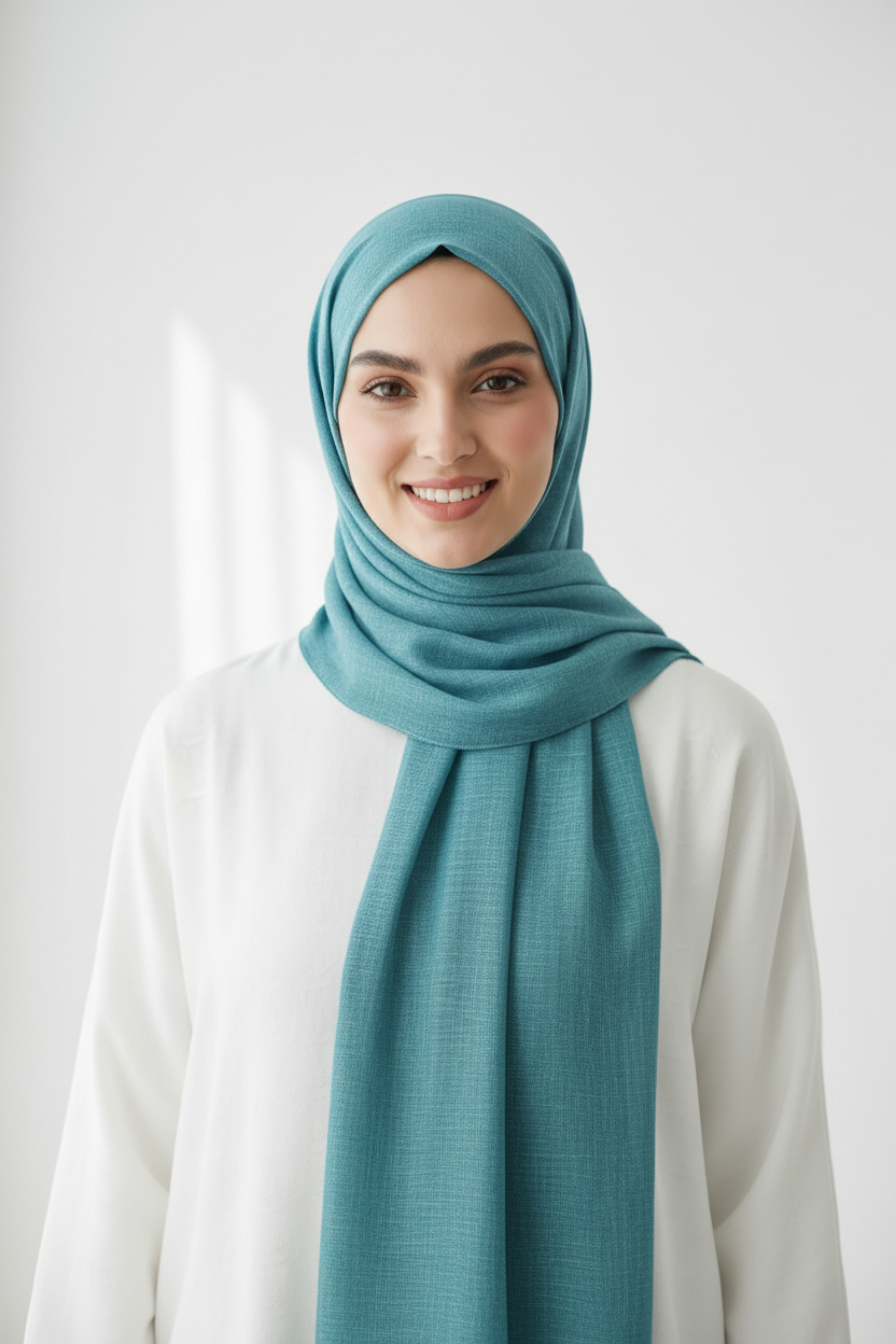 Teal Blue Lawn Hijab by HIJAB BY AYRA