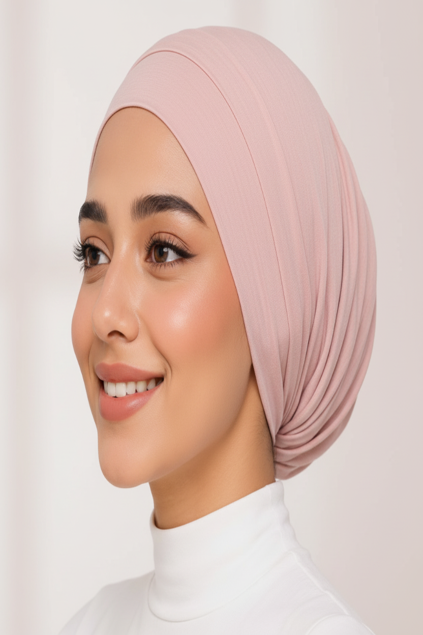 Ayra Essential Blush Pink Hijab Cap – Premium Editorial by Hijab By Ayra