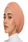 Ayra Essential Peach Hijab Cap – Premium Editorial by Hijab By Ayra