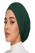 Ayra Essential Forest Green Hijab Cap – Premium Editorial by Hijab By Ayra